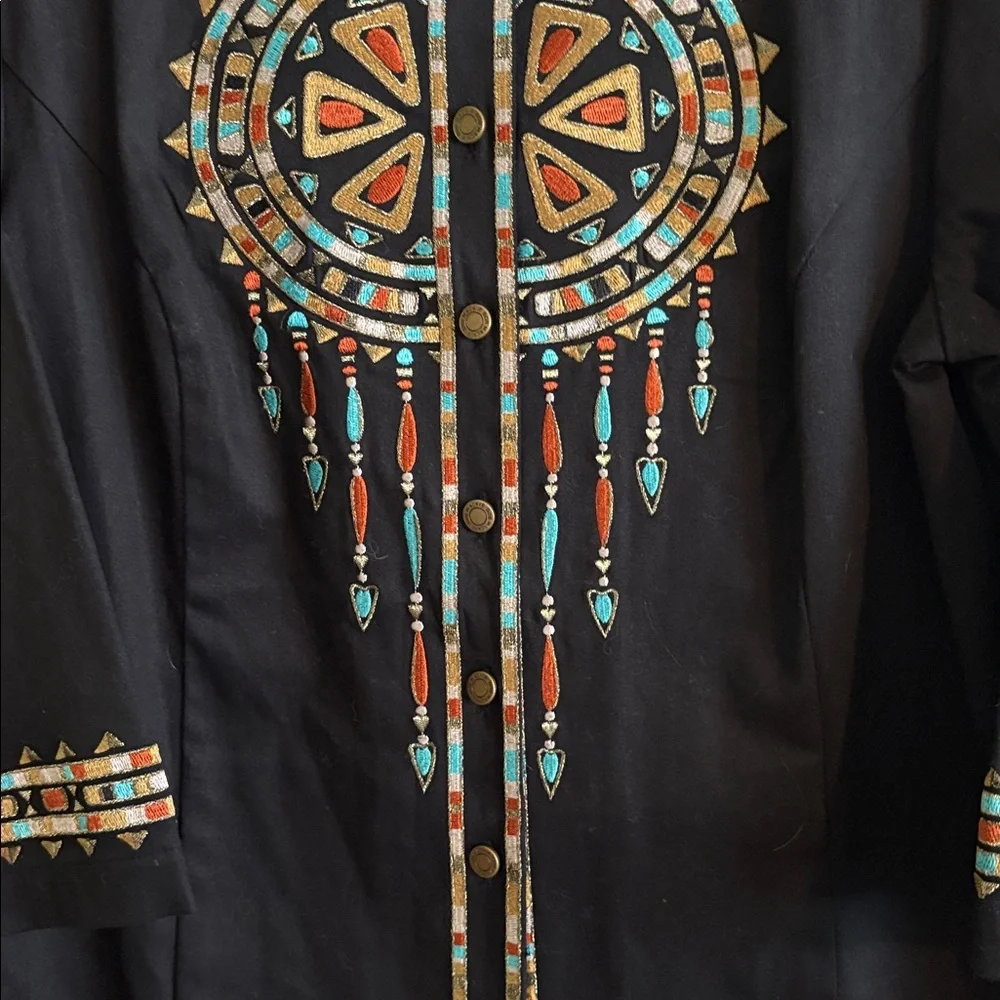 Bob Mackie Shirt black NWOT size L - Picture 5 of 7